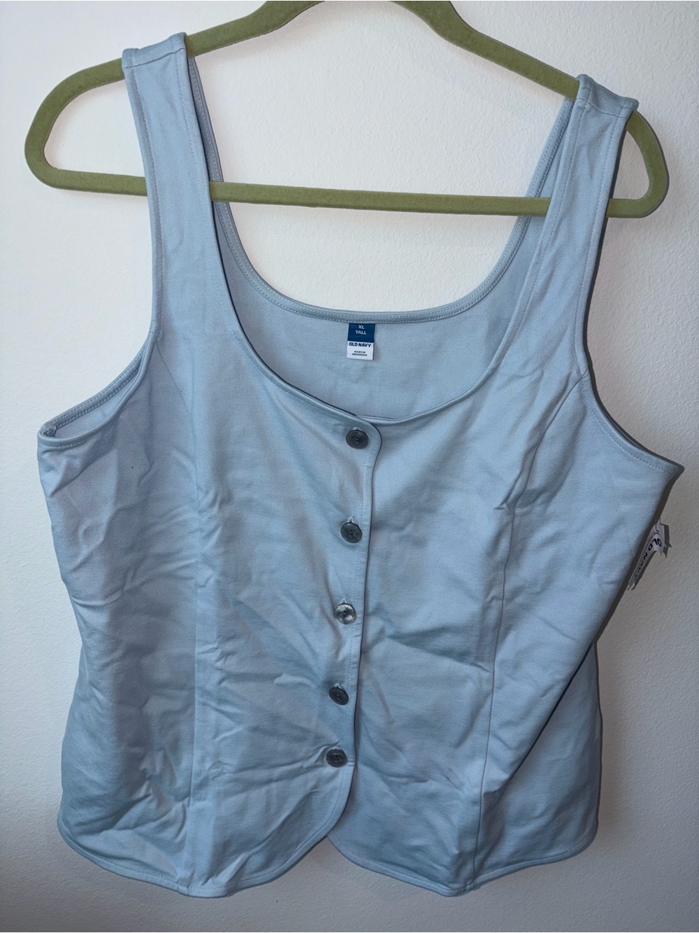 Old Navy Light Blue Button-Front Tank Top XL Tall